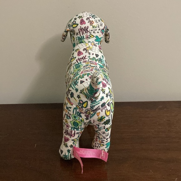3 for $12 Bundle sale! Victoria's Secret Pink Plush Cloth Dog Graffiti Love - Picture 4 of 9